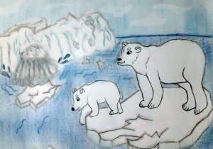 Niedźwiedzie i topniejące lodowce, autor: Matryna P.